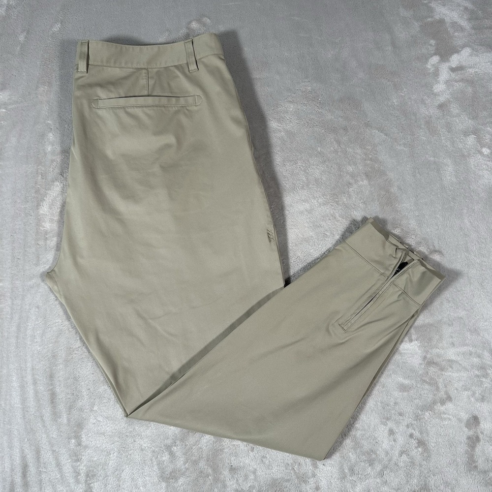 Rhone Mens Commuter Pants 40x29 Beige Performance Stretch Golf Zip Ankle Chino